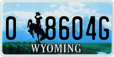 WY license plate 08604G