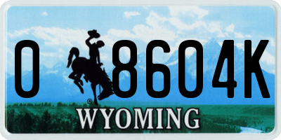 WY license plate 08604K