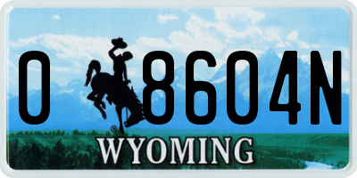WY license plate 08604N