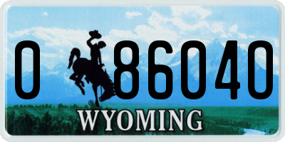 WY license plate 08604O