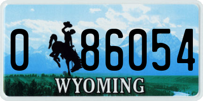 WY license plate 086054