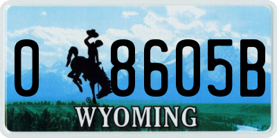WY license plate 08605B