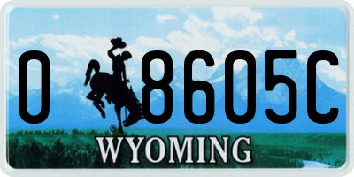 WY license plate 08605C