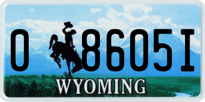 WY license plate 08605I