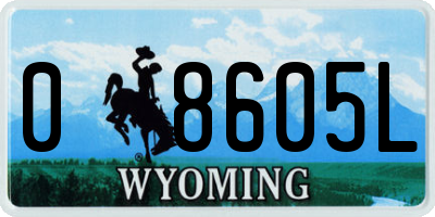 WY license plate 08605L