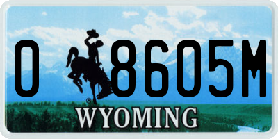 WY license plate 08605M