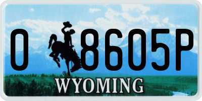 WY license plate 08605P