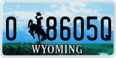 WY license plate 08605Q