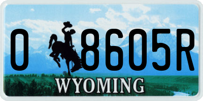 WY license plate 08605R