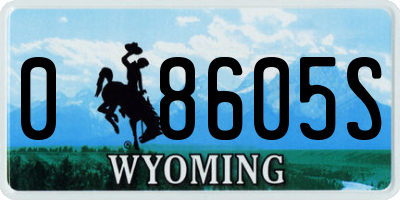 WY license plate 08605S