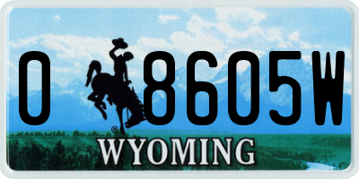 WY license plate 08605W