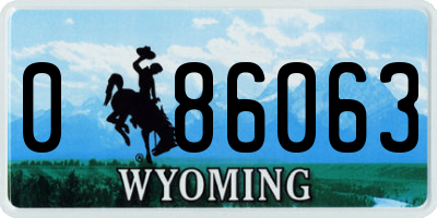 WY license plate 086063
