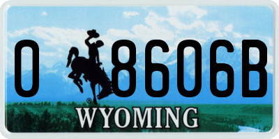 WY license plate 08606B