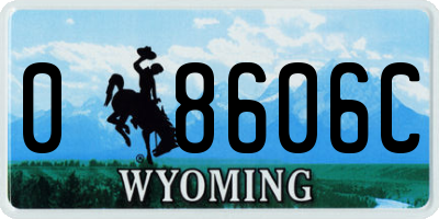 WY license plate 08606C