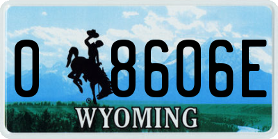 WY license plate 08606E