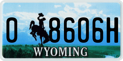 WY license plate 08606H