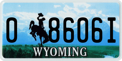 WY license plate 08606I