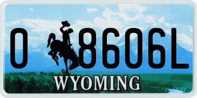 WY license plate 08606L