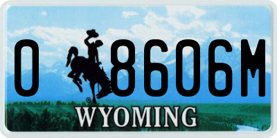 WY license plate 08606M