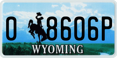 WY license plate 08606P