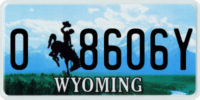 WY license plate 08606Y