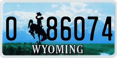 WY license plate 086074