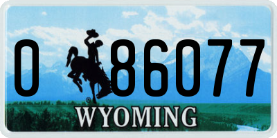 WY license plate 086077
