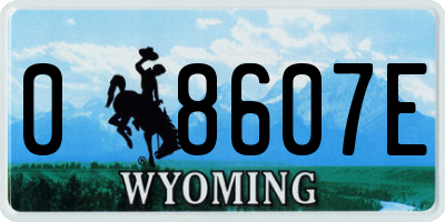 WY license plate 08607E