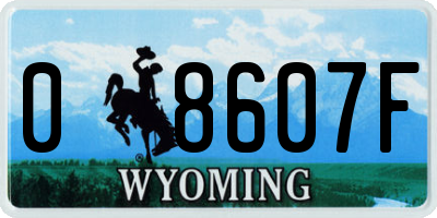 WY license plate 08607F