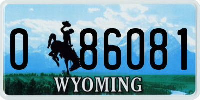 WY license plate 086081