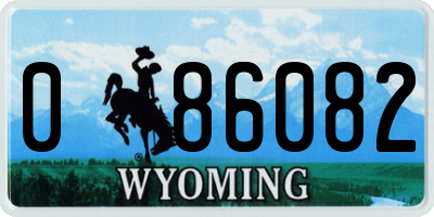WY license plate 086082