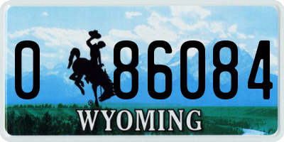 WY license plate 086084