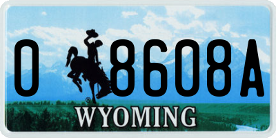 WY license plate 08608A