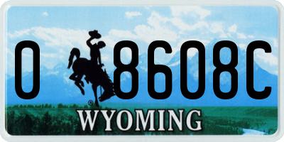 WY license plate 08608C