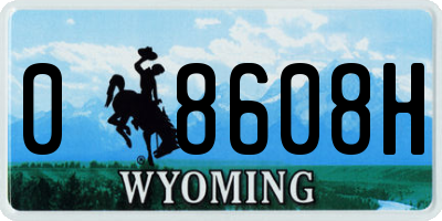 WY license plate 08608H