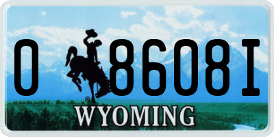 WY license plate 08608I