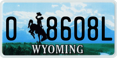 WY license plate 08608L