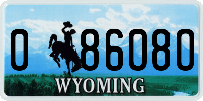 WY license plate 08608O