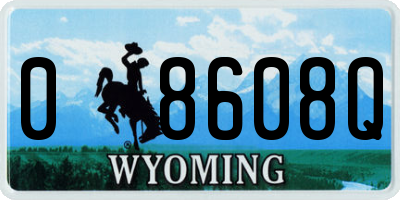 WY license plate 08608Q