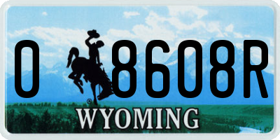 WY license plate 08608R