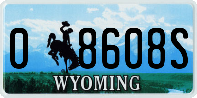 WY license plate 08608S