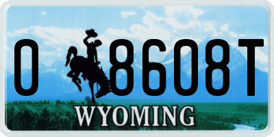 WY license plate 08608T