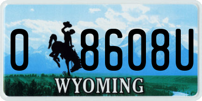 WY license plate 08608U