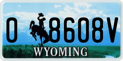 WY license plate 08608V