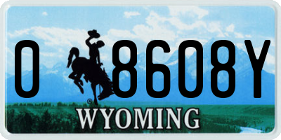 WY license plate 08608Y