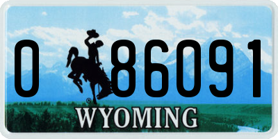 WY license plate 086091