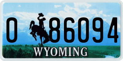 WY license plate 086094