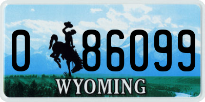 WY license plate 086099