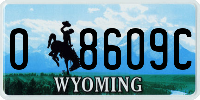 WY license plate 08609C