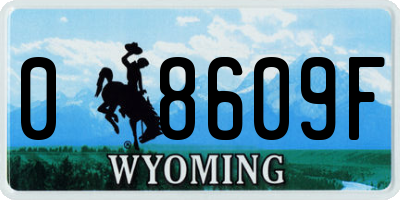 WY license plate 08609F